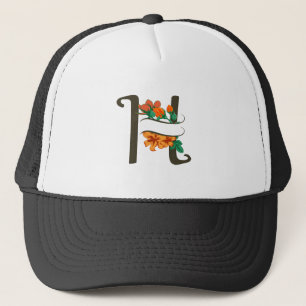 Capital letter H floral monogram Trucker Hat