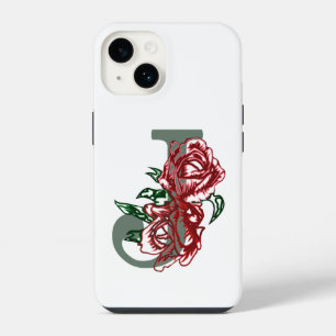 Capital letter J floral monogram iPhone 14 Case