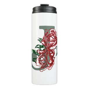 Capital letter J floral monogram Thermal Tumbler