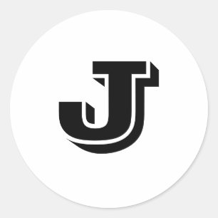 Capital Letter J Large Round Stickers by Janz