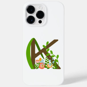 Capital letter K floral monogram Case-Mate iPhone 14 Pro Max Case