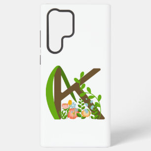 Capital letter K floral monogram Samsung Galaxy Case