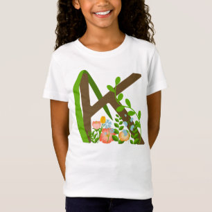 Capital letter K floral monogram T-Shirt