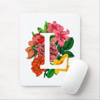 Capital letter L floral monogram