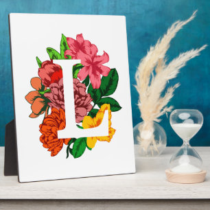 Capital letter L floral monogram Plaque