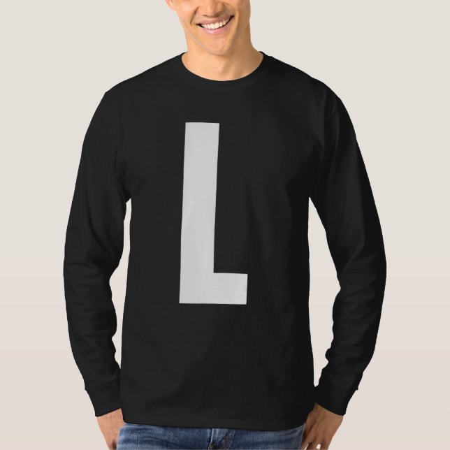 Capital Letter L Monogram Anton Font Initial Alpha T-Shirt (Front)