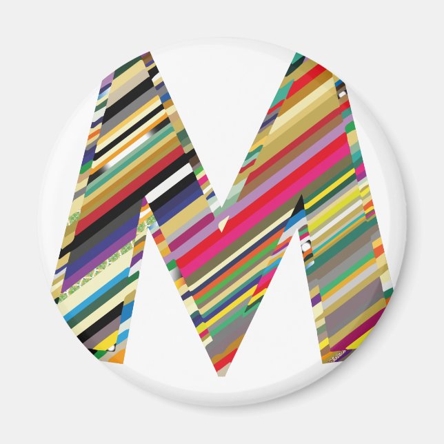 CAPITAL Letter M Multicolored, Magnet (Front)