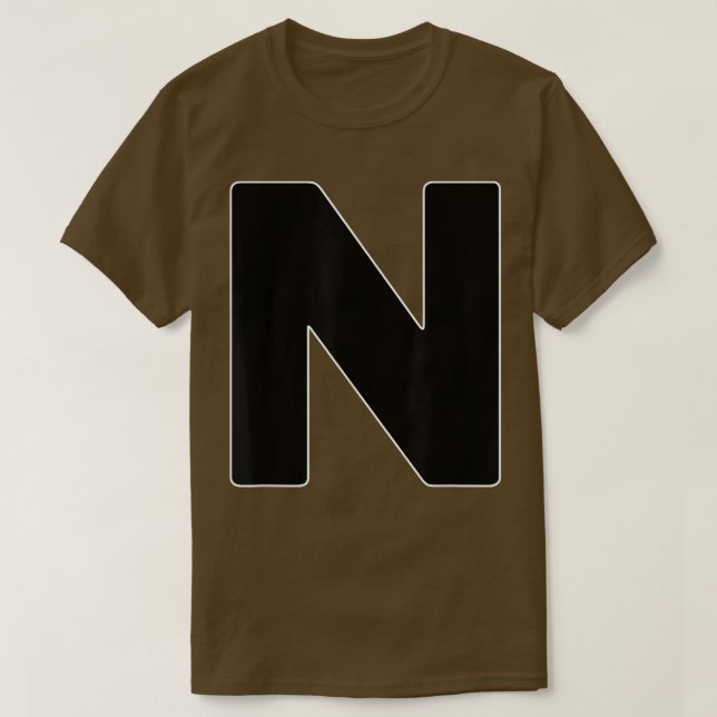 Capital Letter N Matching Group Letters Alphabet C T-Shirt (Design Front)