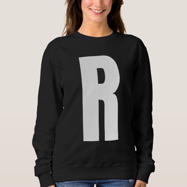 Capital Letter R Monogram Anton Font Initial Alpha Sweatshirt (Front)
