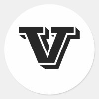 Capital Letter V Small Round Stickers by Janz