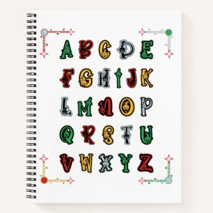 Capital Letters A to Z Halloween ABC Alphabet  Notebook