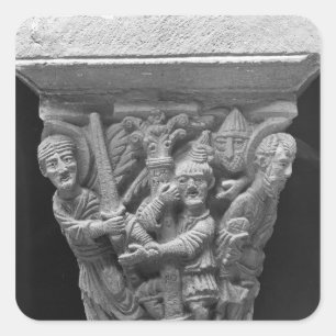 Capital of a column square sticker