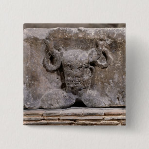 Capital of the Nautes Pillar depicting Cernunnos 15 Cm Square Badge