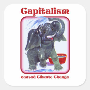 Capitalism caused Climate Change Square Sticker