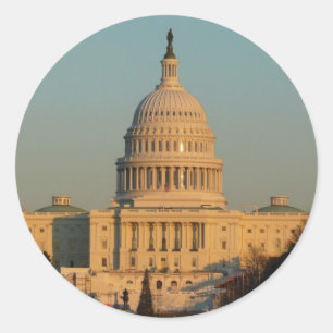 Capitol at Christmas Washington DC Holiday Classic Round Sticker