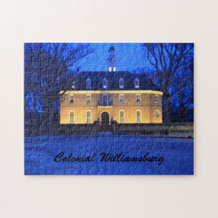 Capitol building at dusk, Colonial Williamsburg Jigsaw Puzzle