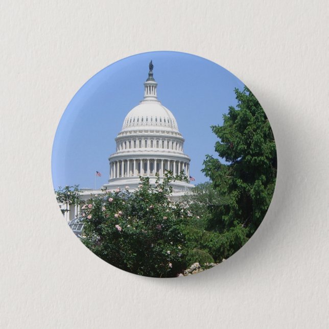 Capitol Building from Bartholdi Park 6 Cm Round Badge (Front)