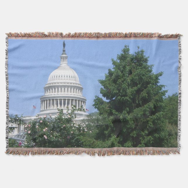 Capitol Building from Bartholdi Park Throw Blanket (Front)