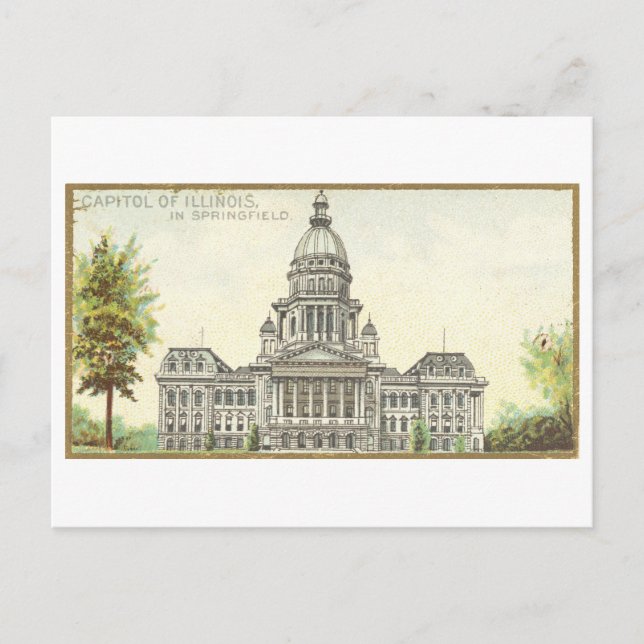 Capitol Building in Springfield, Illinois Postcard (Front)