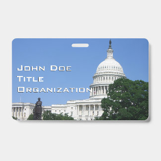 Capitol Building in Washington DC ID Badge