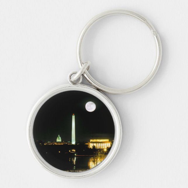 Capitol Building, Lincoln Memorial, Washington Key Ring (Front)