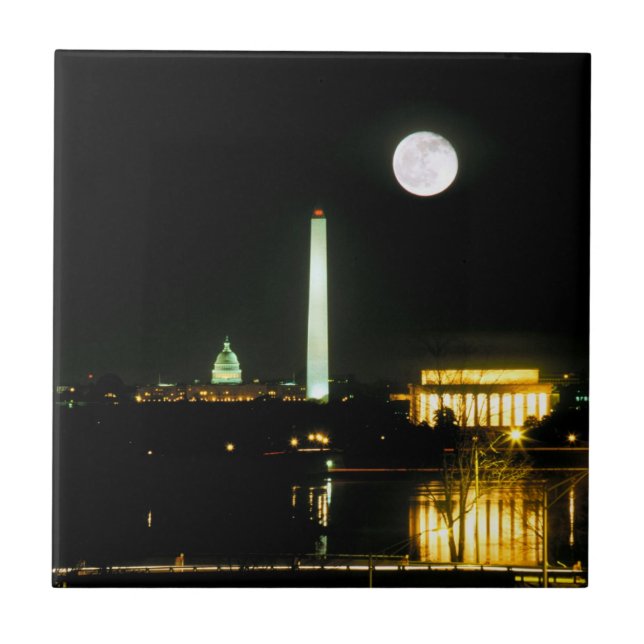 Capitol Building, Lincoln Memorial, Washington Tile (Front)