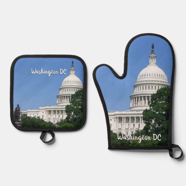 Capitol Building Oven Mitt & Pot Holder Set (Front)