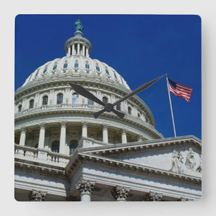 Capitol Building, Washington, USA Square Wall Clock
