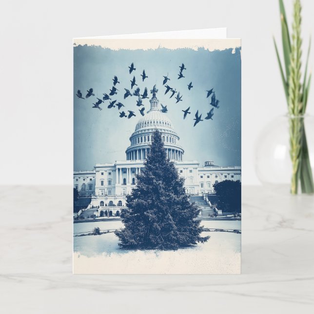 Capitol Hill Christmas Tree Holiday Card - Vintage (Front)