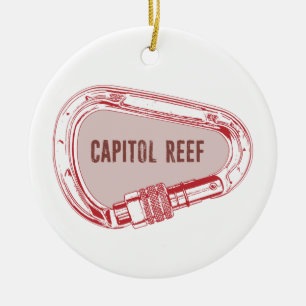Capitol Reef Climbing Carabiner Ceramic Tree Decoration