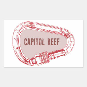 Capitol Reef Climbing Carabiner Rectangular Sticker