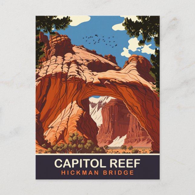 Capitol Reef, Hickman Bridge, Travel Postcard (Front)
