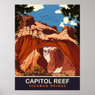 Capitol Reef, Hickman Bridge, Travel Poster