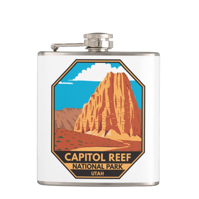 Capitol Reef National Park Cathedral Valley Loop  Hip Flask (Front)