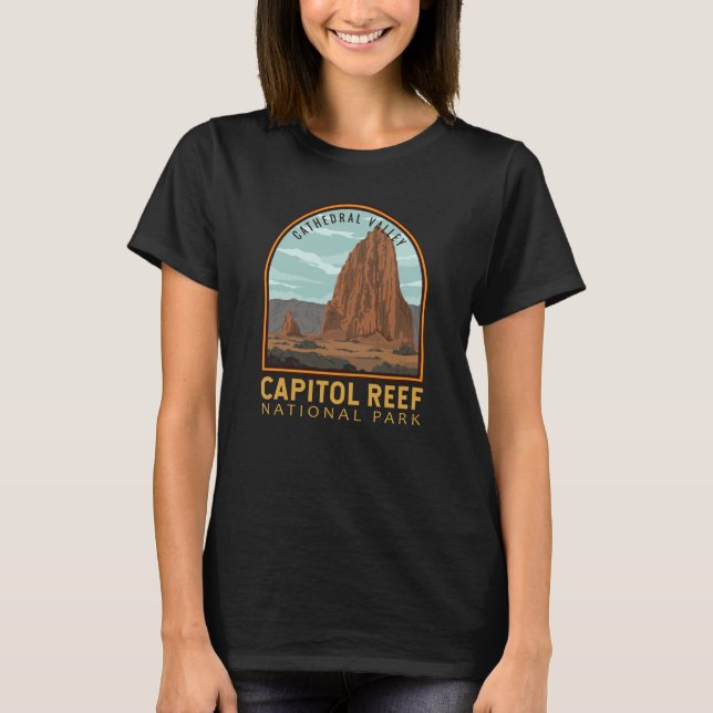 Capitol Reef National Park Cathedral Valley Retro T-Shirt (Front)