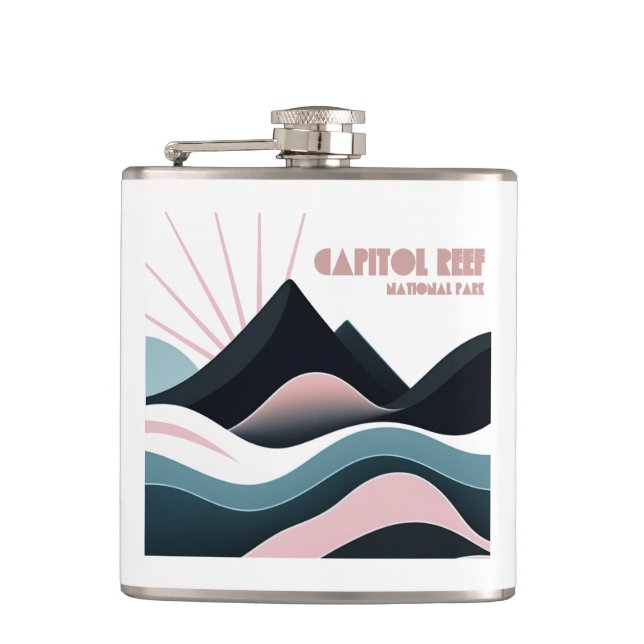Capitol Reef National Park Coloured Hills Hip Flask (Front)
