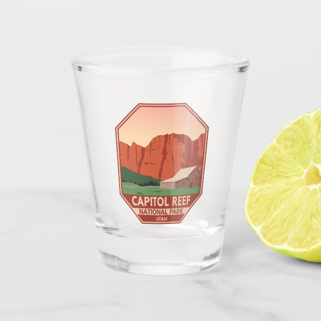 Capitol Reef National Park Ranch Vintage Shot Glass (Front)