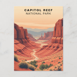 Capitol Reef National Park Retro USA Postcard
