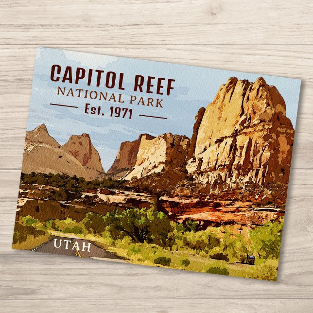 Capitol Reef National Park Utah Desert Watercolor Postcard (Creator Uploaded)