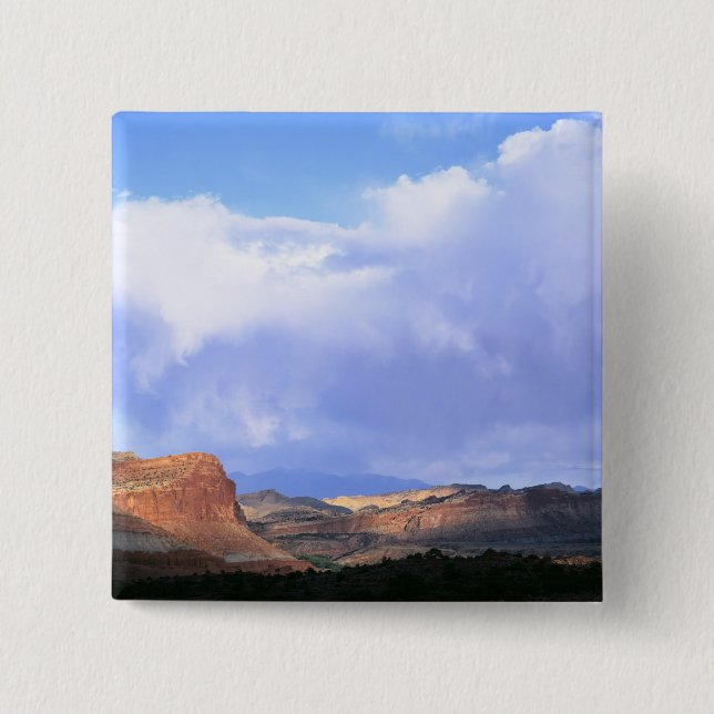 Capitol Reef National Park, Utah. USA. Cumulus 15 Cm Square Badge (Front)