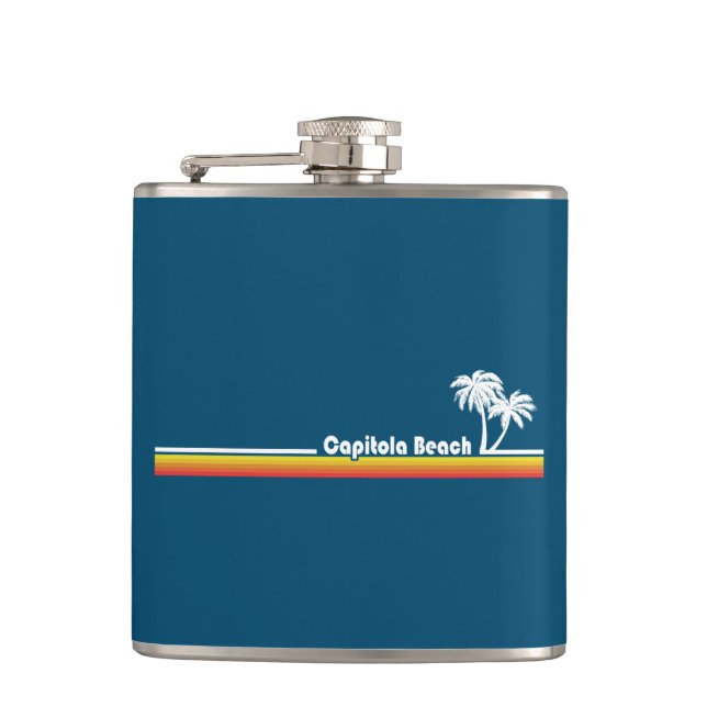Capitola Beach California Hip Flask (Front)