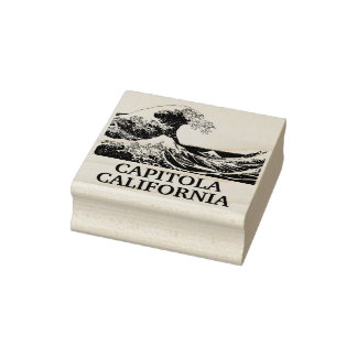 Capitola California great wave Rubber Stamp