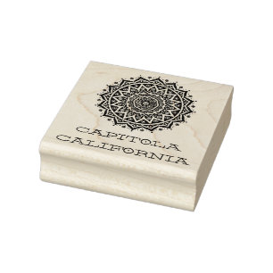 Capitola California mandala Rubber Stamp