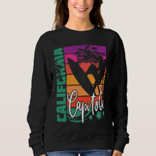 Capitola California Retro Sunset Beach Surfer Surf Sweatshirt