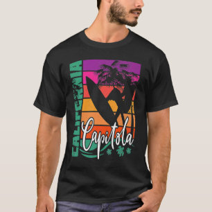 Capitola California Retro Sunset Beach Surfer Surf T-Shirt