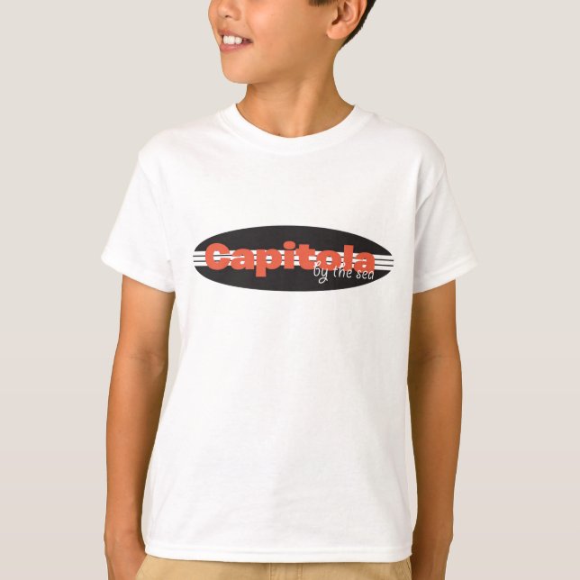 Capitola Surf Board T Shirt (Front)