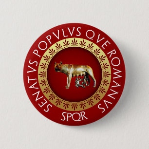 Capitoline Wolf 6 Cm Round Badge