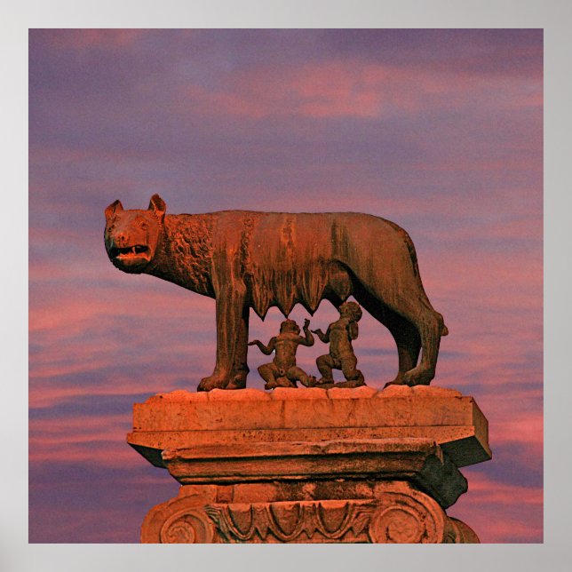 Capitoline Wolf Rome Symbol Myth Bronze Sculpture Poster (Front)