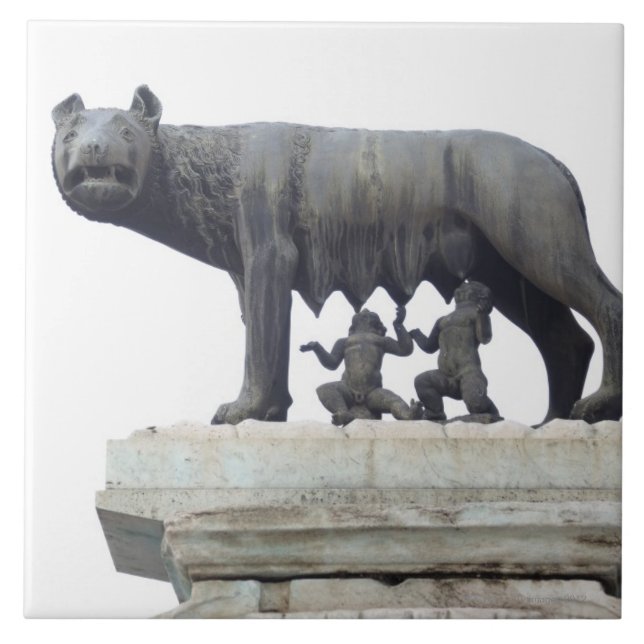 Capitoline Wolf Statue (She-wolf suckling), Tile (Front)
