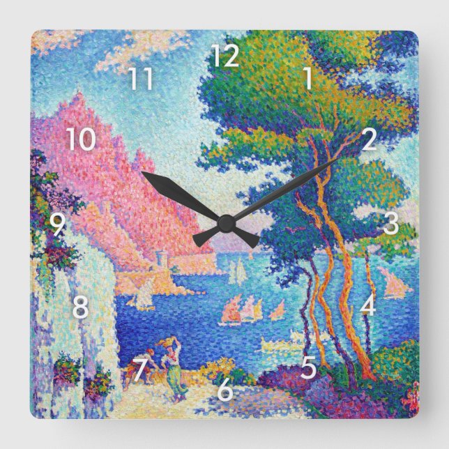 Capo di Noli, Signac Square Wall Clock (Front)